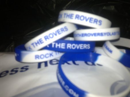 Brand new rock the rovers wristbands on sale at styx and the fife free press office priced £2